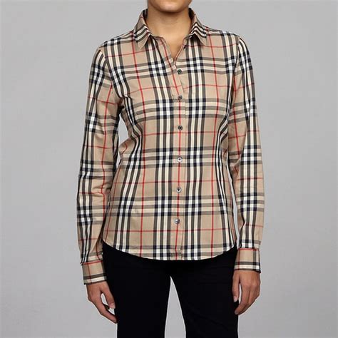 burberry women polo shirt long sleeve gold button|Burberry polo nordstrom.